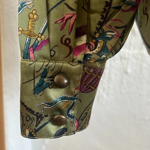 Vintage "CRISCA" circus silk long sleeves shirt / Size 42 - Picture 8 of 10